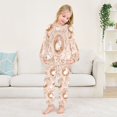 thumbnail image 5 of Fluffy Pajamas Set Fuzzy Winter Warm Pj Sets Pullover Tops and Long Pants Pink and Peach Rabbits Large, 5 of 8