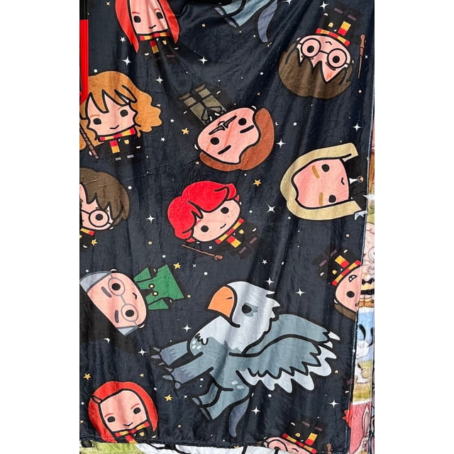 Exclusiva! Cobija Frazada Ultra Suave Harry Potter Collage Tierno Negro
