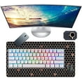 thumbnail image 3 of Large Gaming Mouse Pad with Nonslip Rubber Base Extended Mousepad XL Size Foldable Mat for Desktop Computer Laptop Keyboard Mat Desk Pad 23.6"x13.8"Inches,Rose Gold Bees and Honeycomb, 3 of 7