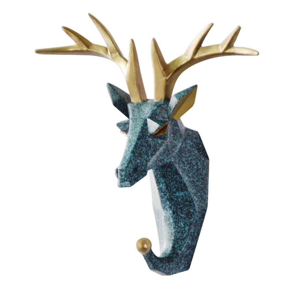 Home Decorative Wall Sculpture Animal Head Hook Resin Craft Hanger  Gift Art 