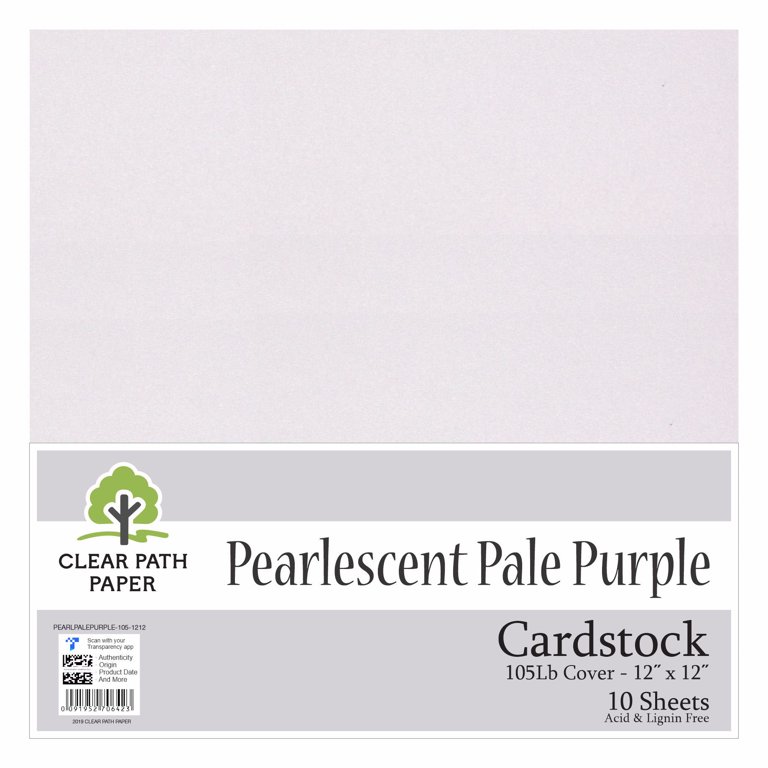 Pearlescent Purple Cardstock - 12 x 12 inch - 105Lb Cover - 10 Sheets -  Clear Path Paper