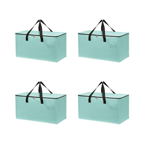 VQPeo 4 Pack Moving Bags, Upgraded Heavy Duty, Moving Boxes Alternative, Packing Storage Supplies for Dorm Room Essentials with Zipper for Clothes, Large Totes for Packaging