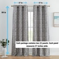 thumbnail image 3 of THD Avi Jacquard Slub Texture - Privacy Curtains with Grommet Lightweight Window Curtains Drapery Panels for Bedroom, Dining Room & Living Room, 2 Panels (37 x 84 Inch, Charcoal Grey), 3 of 7