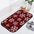 thumbnail image 4 of Floor Door Mats Bath Rugs Snowflakes Buffalo Red Bathroom Carpet Non-Slip Absorbent for Entryway Indoor 31x20in Carpet Runner, 4 of 7