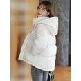 thumbnail image 6 of Women Puffer Jacket Winter Warm Coats Hooded Quilted Jackets with Removable Hood White M, 6 of 8