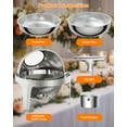 thumbnail image 5 of M optimized 6.3 QT Chafing Dish Buffet Set, Roll Top Round Chafing Dish for Buffet, Stainless Steel Food Warmer Chafer with Glass Window Full Size Food Pan for Catering Parties Banquets, 5 of 8