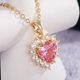 thumbnail image 1 of Collar de circonita cúbica en forma de corazón de diamante rosa sólido TUNC Sencillez, 1 of 5
