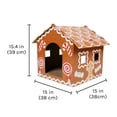 thumbnail image 3 of Kitty City Christmas Gingerbread Cardboard Cat House with Corrugate Scratching Pad, Brown, One Size, 3 of 8