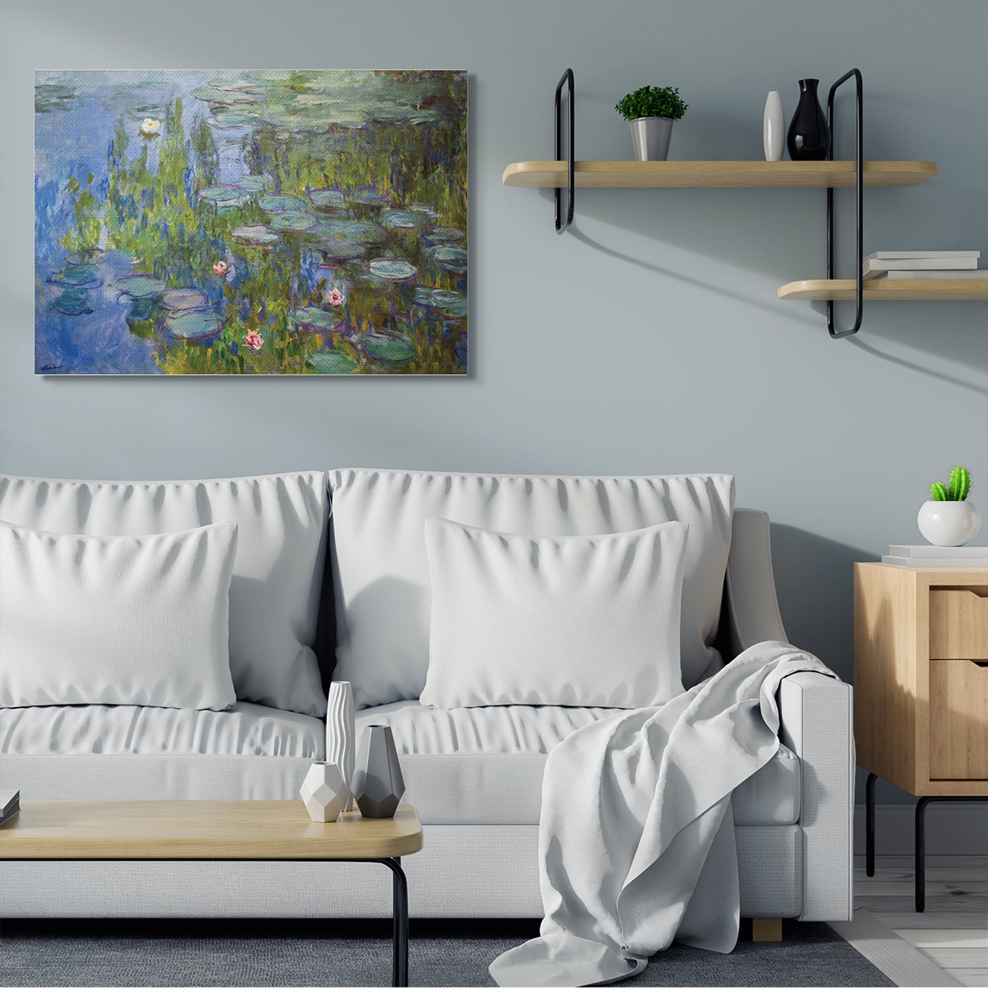 Stupell Industries Water Lilies Study Classical Painting Detail,36 x 48,Designed by Claude Monet