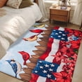 thumbnail image 5 of Rectangle Area Rug 4x6ft, Watercolor Farmhouse Fence Birds Floral Non-Slip Non-Shedding Floor Mat, USA Flag Theme Washable Sturdy Carpet for Living Room Bedroom Home Decor, 5 of 9