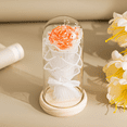 thumbnail image 7 of FTCBJJA Preserved Rose Light Gifts in Glass Dome for Mom Wife, Eternal Forever Rose Flower with LED Lights for Her Valentine's Day, Mother's Day, Wedding Anniversary, Christmas Decorations, Orange, 7 of 7