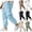 1#Sky Blue, variant on Linen Trousers Mens Elasticated Waist Summer Trouser Loose Fit Drawstring Joggers Bottoms Plain Colour Lightweight Casual Pants Cuffed Jogging Trousers Beachwear with Pockets