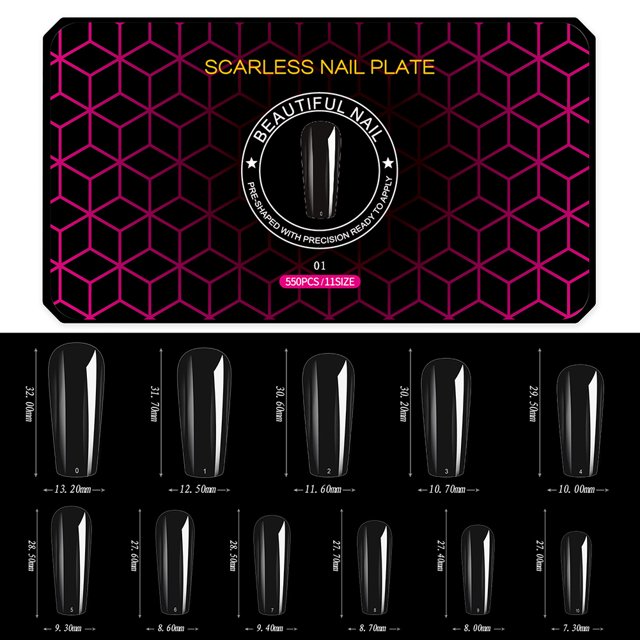 Royalbelle Soft Gel Nail Tips Manicure Super-Thin Non-Marking Matte Nail Extenison Tips Hand-Wearing False Nail Tips
