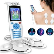 Mieauty TENS Unit Rechargeable Muscle Stimulator EMS Quad Channel with 10 Reusable Electrode Pads 16 Modes 20 Intensities for Back Neck Pain Muscle Therapy Pain Management Pulse Massager