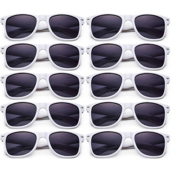 White Sunglasses Pary Pack-10 Retro Blues Brotherss Sunglasses for Weddings Parties Graduations Birthdays Party Favors Sunglassses