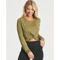 thumbnail image 2 of Real Essentials 4 Pack: Women's Dry-Fit Long-Sleeve Twist Front T-Shirt - Athletic Workout Yoga Tops (Available in Plus Size), 2 of 6
