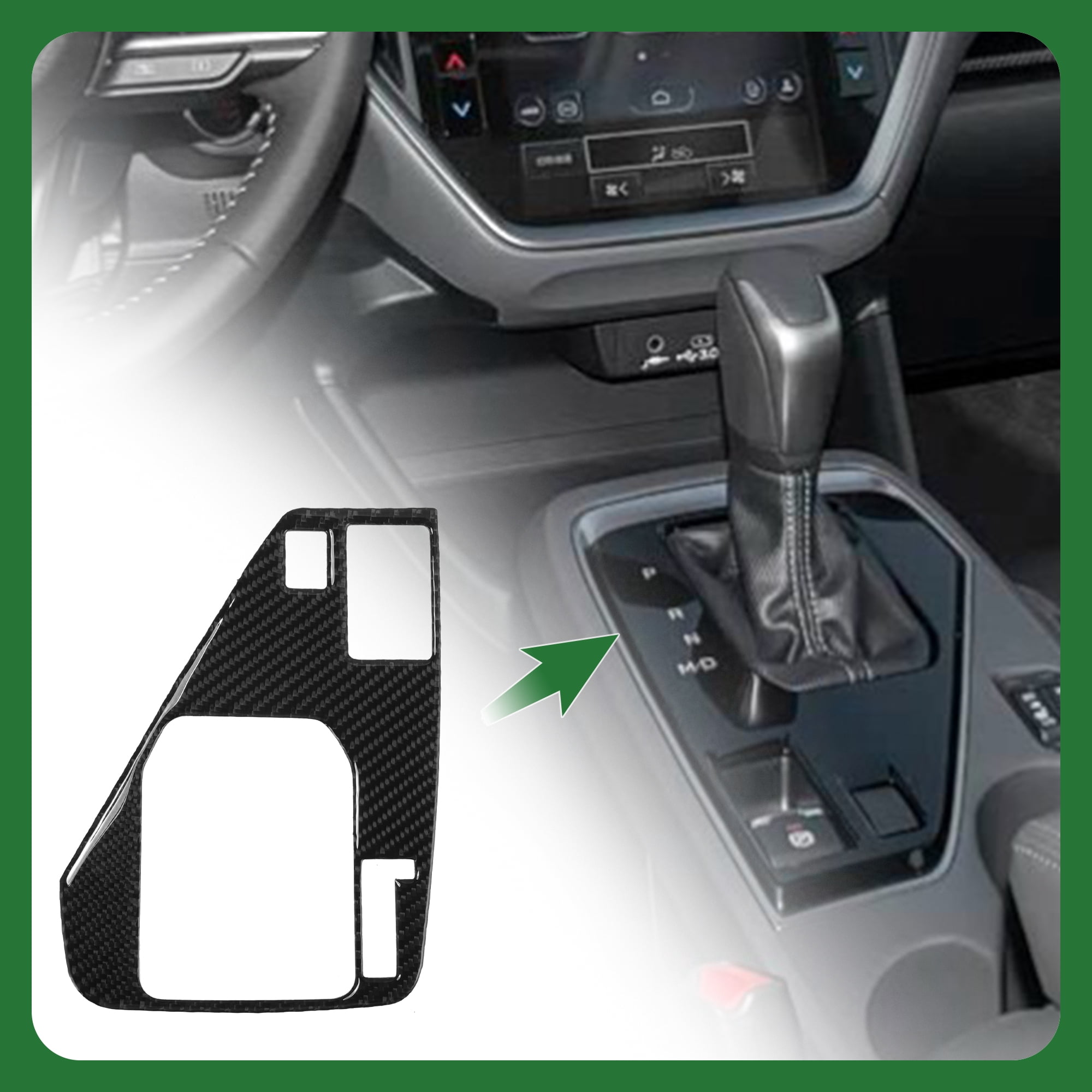 Unique Bargains Carbon Fiber Gear Shift Knob Button Cover for Subaru Crosstrek 2024 Console Gear Panel Decal Trim Sticker Interior Accessories Carbon Fiber Black