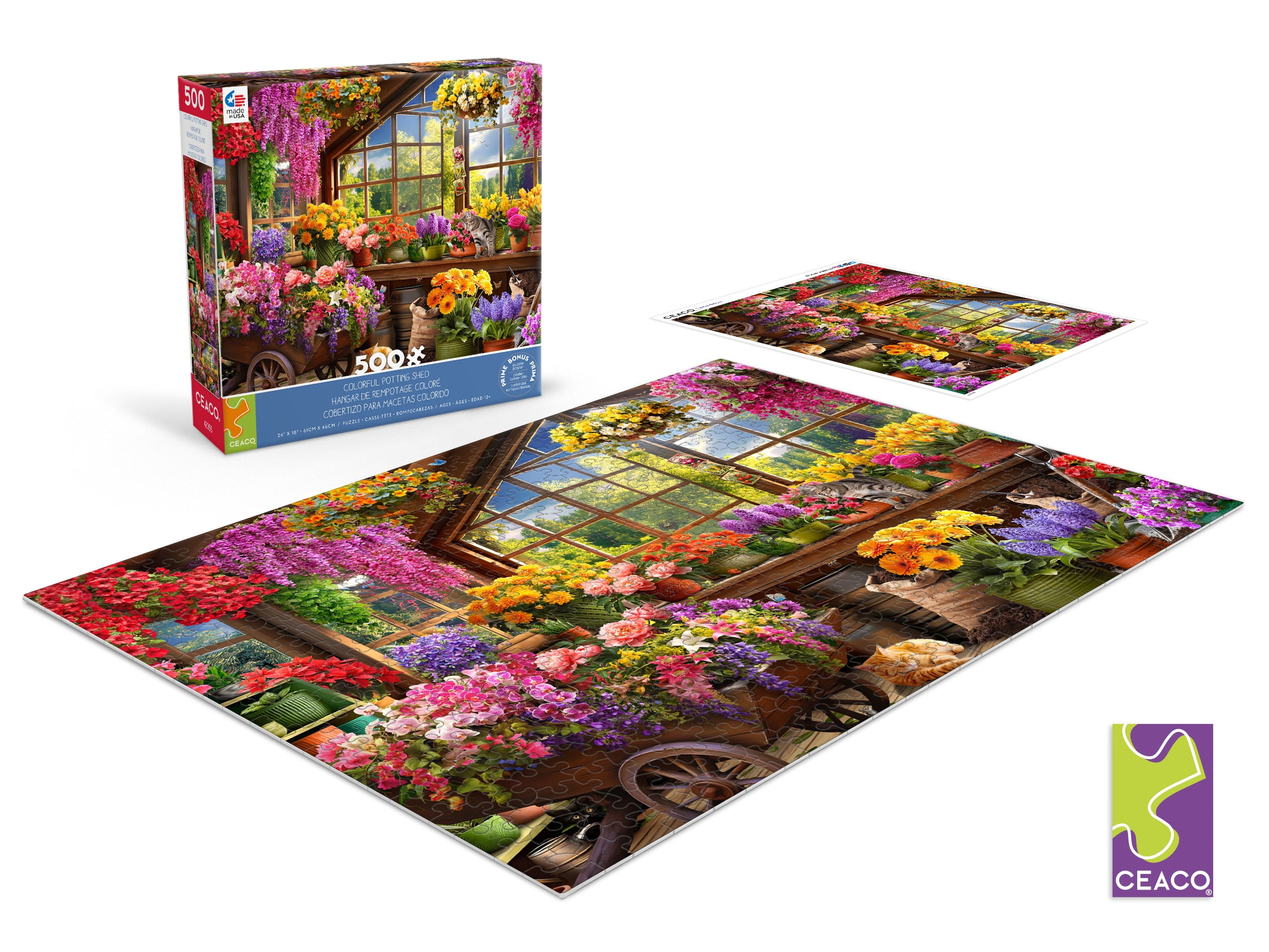 Ceaco Colorful Potting Shed (Jessica White) 500 Piece Interlocking Jigsaw Puzzle