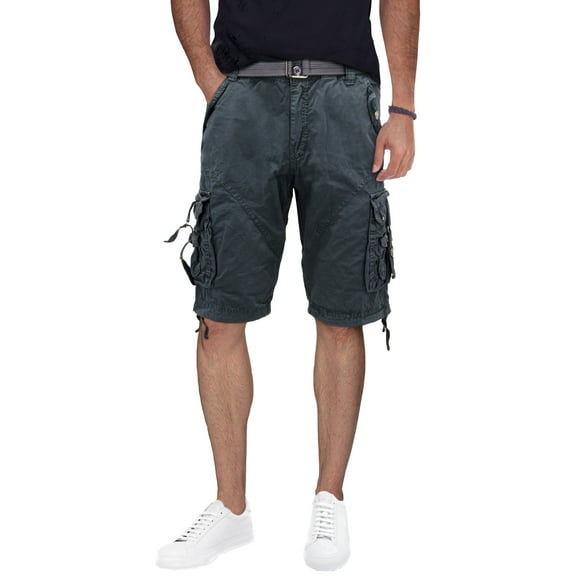X RAY JEANS Men's 12.5" Inseam Cargo Shorts, Steel, 40