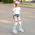 thumbnail image 4 of Costway 4 Sizes Adjustable Quad Skates with Light-up Wheels Safety Protection for Ages 13+ Blue, 4 of 10