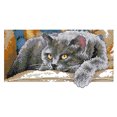 thumbnail image 2 of Cuadros Decorativos DIY Print 14CT Kit de sellos Costura Punto de cruz Obra de arte (DA253 Gato negro) Likrtyny  embutido en tela, 2 of 9