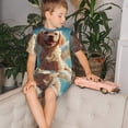 thumbnail image 4 of Fotbe Cute Angel Winged Dog Pijama Estampada de 2 Piezas para Niños – Ropa de Dormir de Manga Corta Cómoda para Niños y Niñas, Camiseta y Shorts de Algodón-Small, 4 of 6