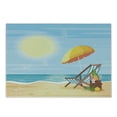 thumbnail image 1 of Travel Cutting Board, Sea Shore View with a Deck Chair and a Beach Umbrella on the Sand Summer Vacation, Decorative Tempered Glass Cutting and Serving Board, in 3 Sizes, by Ambesonne, 1 of 2