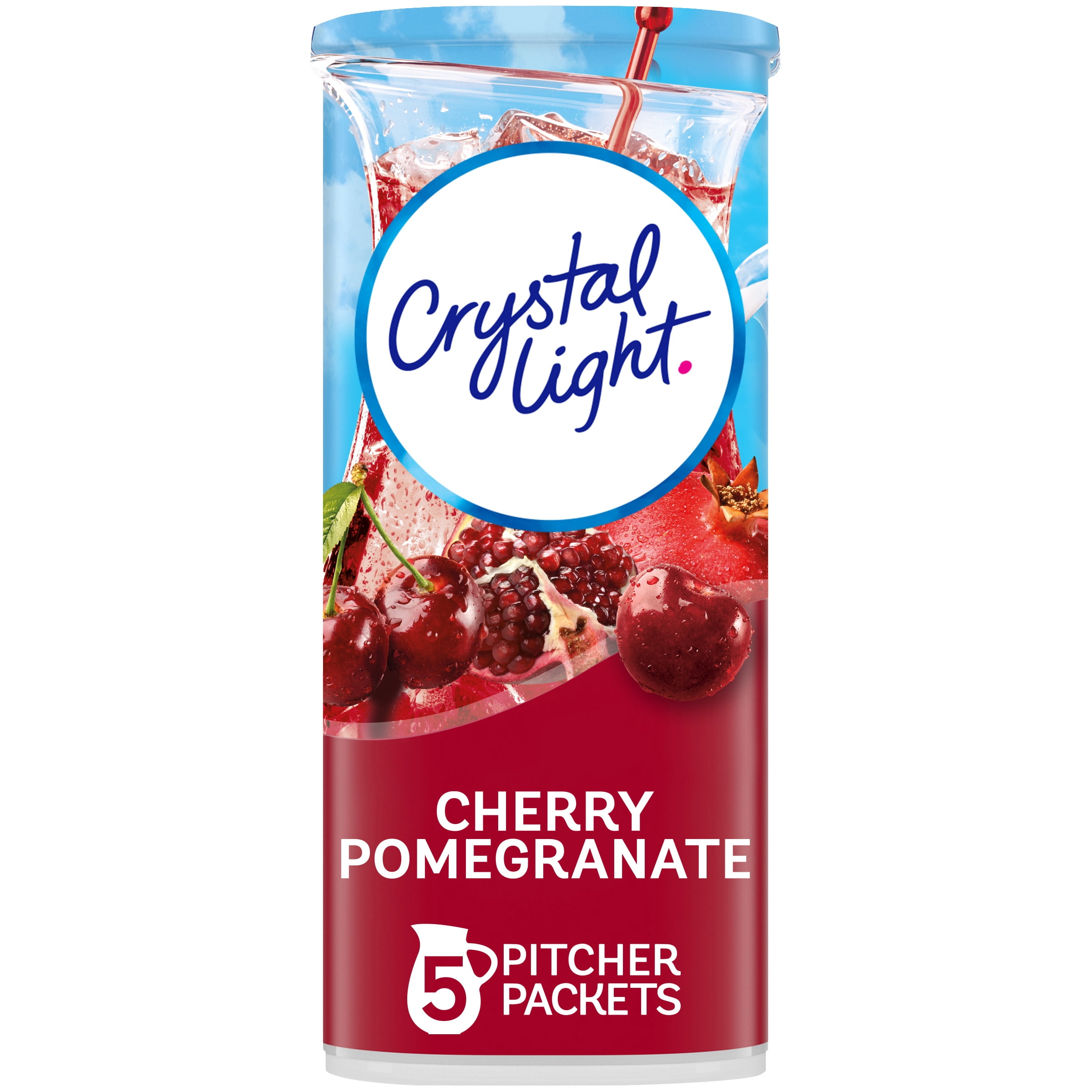 Crystal Light Cherry Pomegranate Sugar Free Drink Mix Caffeine Free, 5 ct Pitcher Packets
