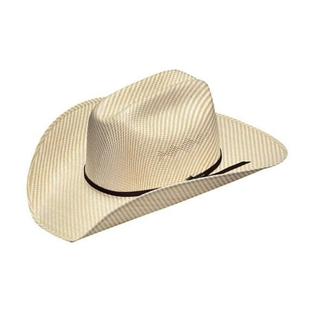 Twister T73824-7.625 Mens Wild One Straw Cowboy Hat, Tan & Ivory - Size 7.625