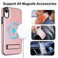 thumbnail image 2 of Allytech Magnetic Case for iPhone XR with Foldable Kickstand,【Compatible Magsafe】Ultra Slim Retro PU Leather Camera Screen Protection Shockproof Anti-Drop Back Case for Women Men - Rosegold, 2 of 7