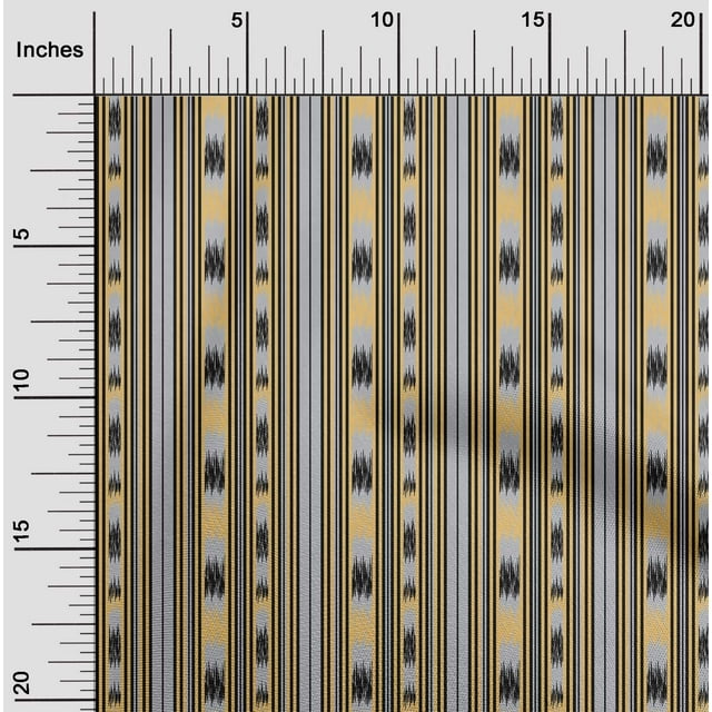 oneOone Tissu Popeline de Coton Rayé Ikat Imprimé au Mètre 42 Pouces de Large