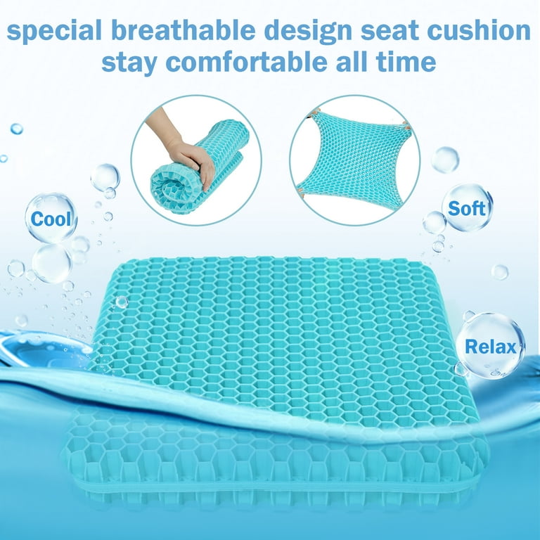 Honeycomb Gel Support Seat Cushion with Non-Slip Breathable Cover