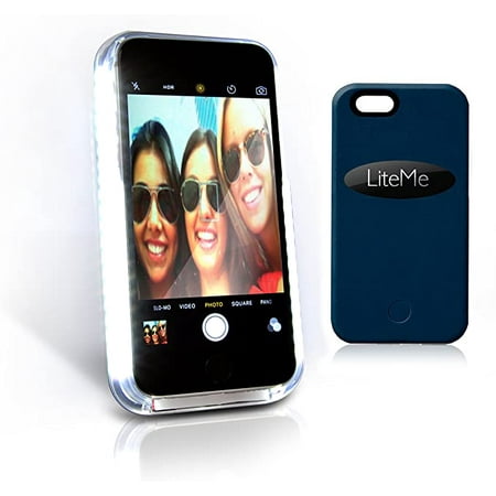 SereneLife SLIP101BL - Selfie Phone Case LED Illuminated Light and Battery Pack Case - Blue