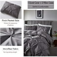 thumbnail image 4 of ATsense Duvet Cover Set Queen Size, 100% Microfiber, 1 Duvet Cover and 2 Pillow Shams (Queen, Gray), 4 of 6