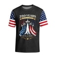thumbnail image 2 of Zimjoy Men's Independence Day Shirts USA Flag Spliced Patriotic USA 250 Anniversary Shirts Crew Neck Short Sleeve 4th of July Shirts, Black 3XL, 2 of 5