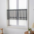 thumbnail image 3 of Yipa Kitchen Curtains Semi-sheer Short Valance Decor Simple Half Window Curtain Rod Pocket Bedroom Panels Tiers Modern Solid Color Gray W:29''x H:24'', 3 of 5