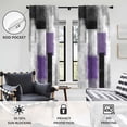 thumbnail image 3 of Purple Grey and Black Window Curtain Abstract Gray White Lavender Geometric Lilac Violet Silver Long Wide Living Room Bedroom Drapes Treatment Fabric 1 Pair, 52" W x 84" L, Modern, 3 of 6