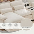 thumbnail image 5 of Villeston 126.77" U-Shaped Cloud Sofa With Chaise Lounge, Chenille Sofa With Wireless Charging, Bluetooth Speaker, Two Cup Holders, Storage Drawer, Suitable For Living Room,Beige, 5 of 9