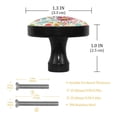 thumbnail image 3 of 4 Pcs Flowers Illustration Knobs for Kitchen Cabinet Cupboard Dresser Bookcase Drawer Pulls Handles Round Home Decor, 3 of 5