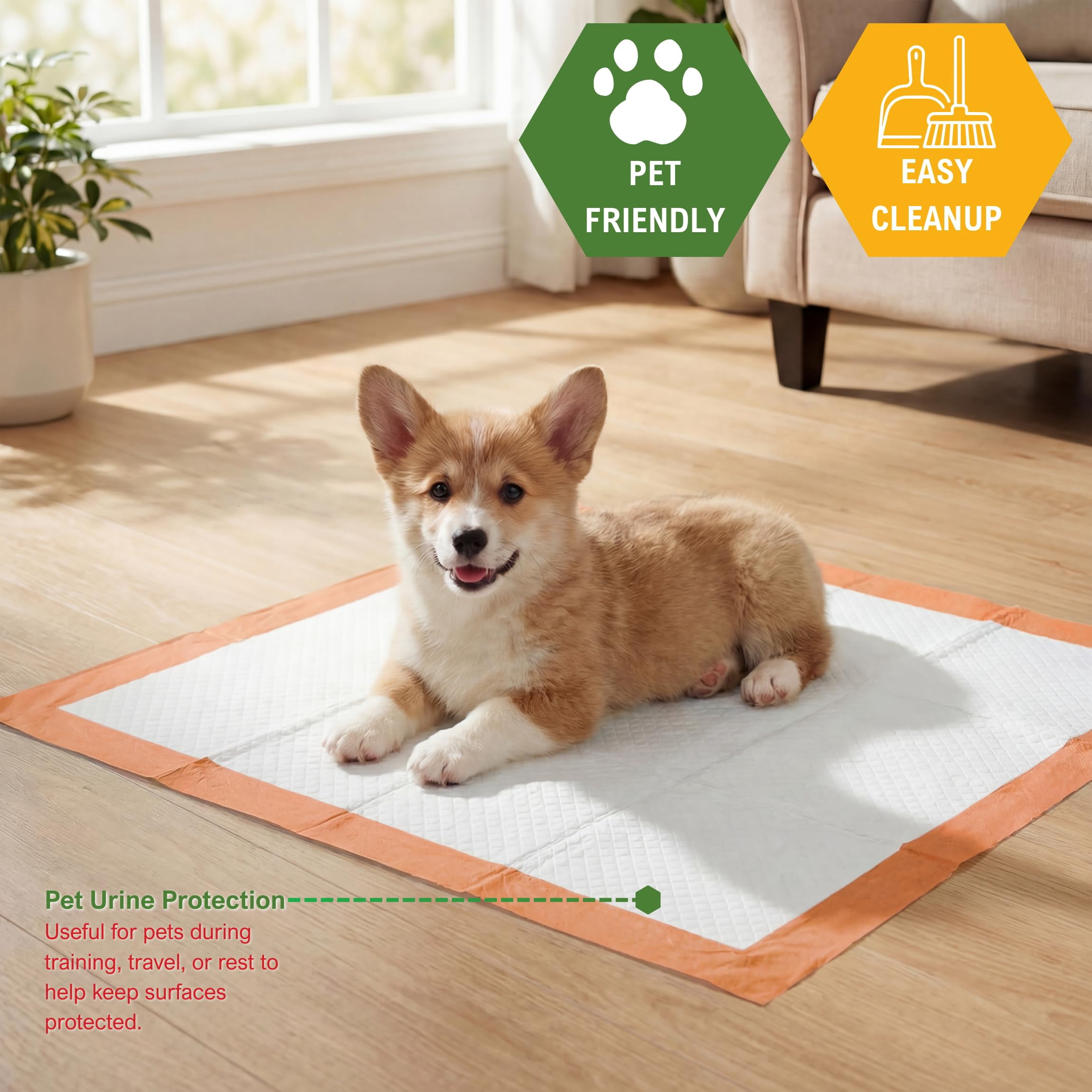 MED PRIDE Dog Training Pads with Attractant, Puppy Pee Pads, 22 x 24 Inch Disposable Potty Pads, 6-Layer Ultra Absorbent Leakproof Waterproof Pet Pads for Dogs, Cats & Small Pets (125)