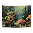 thumbnail image 5 of Creowell  Funny Frog Tapestry Red Mushroom Tapestries Moon Stars Wall Tapestry Large Plants Tapestry for Bedroom Hippie Aesthetic Tapestry Wall Hanging 40x30inch, 5 of 6