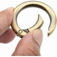 thumbnail image 4 of CRAFTME STUDIO Brushed Brass 1-3/8" Spring O-Ring Clip (2pcs) – Trigger Snap Opening Keyring Buckle for Purse & Bag Hardware (SCOS), 4 of 8