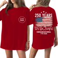 thumbnail image 2 of We the People 250th Anniversary USA Printed Womens Shirts, 1776-2026 250 Years Short Sleeves CrewNeck Graphic Tees for Womens, Womens Tops for 4th of July Independent Day Summer Red L, 2 of 6