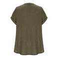 thumbnail image 6 of Luvior Women’s Summer Waffle Knit Short Sleeve Pocket T-Shirt – Textured Crew Neck Solid Breathable Top, Casual Everyday Basic Tee with Front Pocket, 6 of 6