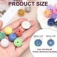 thumbnail image 2 of Uxcell 20mm Resin Rhinestone Beads for Beadable Pen, 10 Pack Ball Disco Beads for Jewelry Making, Dark Blue AB, 2 of 7