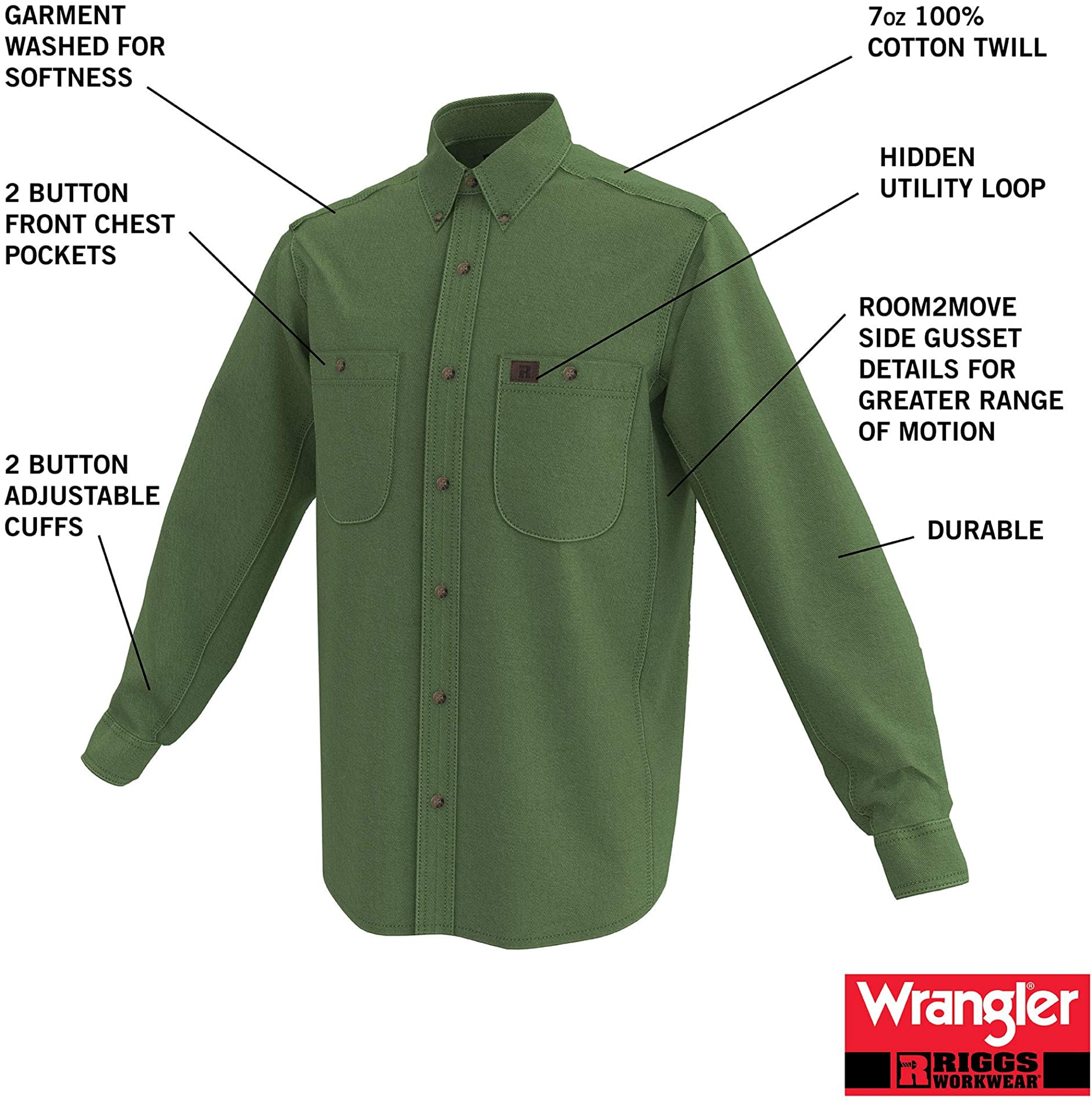 Wrangler Riggs Workwear Mens Logger Shirt