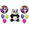PANDA Pandemonium Polka Dots Jungle Zoo 9 Piece Party Mylar Latex Balloons Set