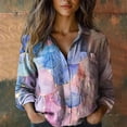 thumbnail image 4 of Pink Women Shirts, Women Cotton Shirt Printed Fashion Button Down Shirts Casual Tops Long Sleeve Blouse,Women Shirts 4XL, 4 of 4