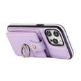thumbnail image 6 of Compatible with iPhone 12/12 Pro Wallet Case, PU Leather Case with Card Holder, 360° Rotation Ring Kickstand, Shoulder Strap, Magnetic Snap Protective Case Designed for iPhone 12/12 Pro, Purple, 6 of 8