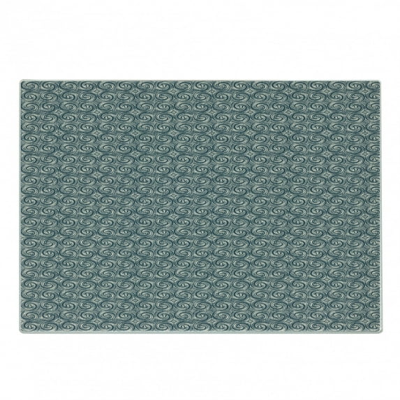 Vintage Cutting Board, Swirled Stripes Wavy Abstract Illustration Ornamental Arrangement Squares, Decorative Tempered Glass Cutting and Serving Board, in 3 Sizes, by Ambesonne